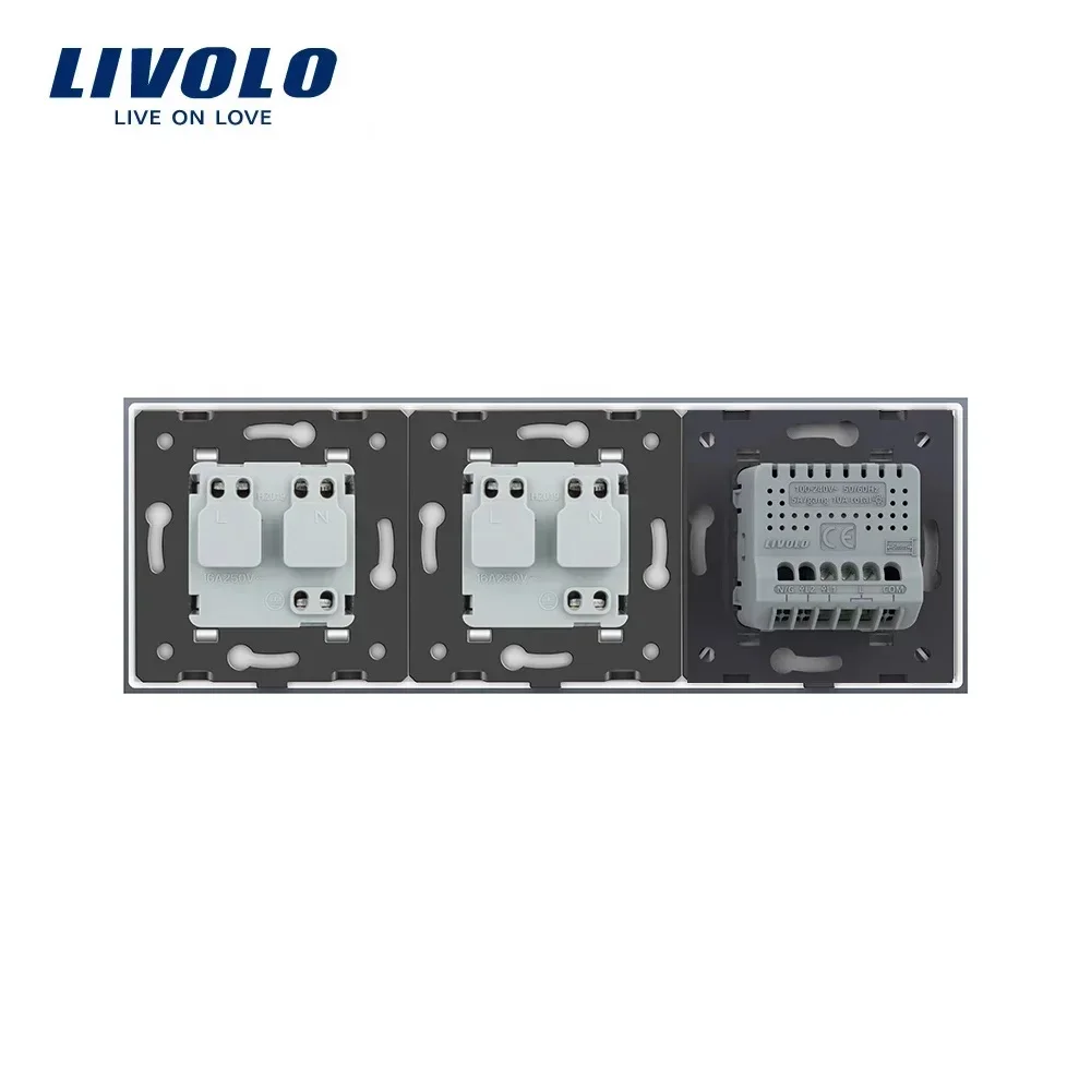 Стандартная розетка Livolo EU настенный выключатель белое хрустальное стекло