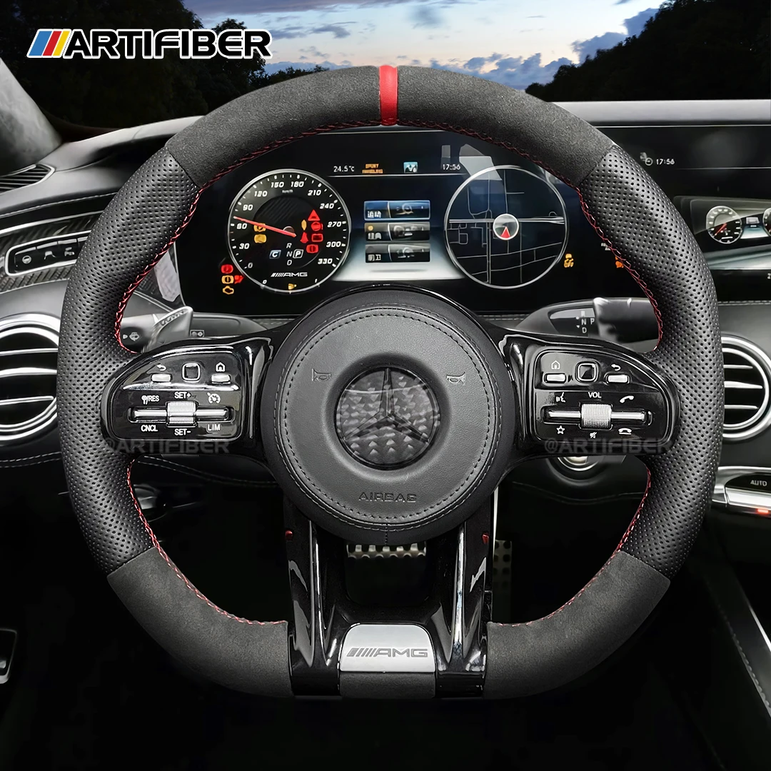 Real Carbon Fiber Steering Wheel for Mercedes Benz C43 SLC43 GLC43 GT E53 CLS53 GT53 GLE53