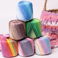 section of dyed lace wool cotton gradient hand woven diy scarf glove material bag rich in color breathable and comfortable