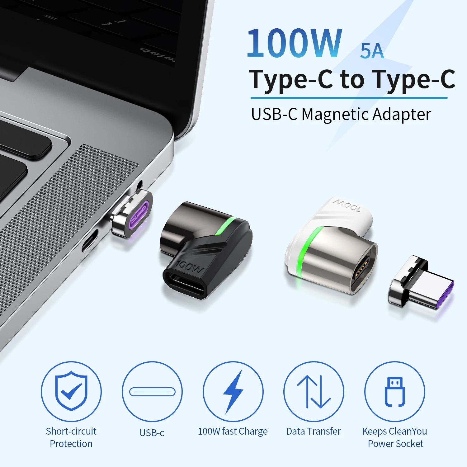 Магнитный адаптер USB Type-C на 100 Вт
