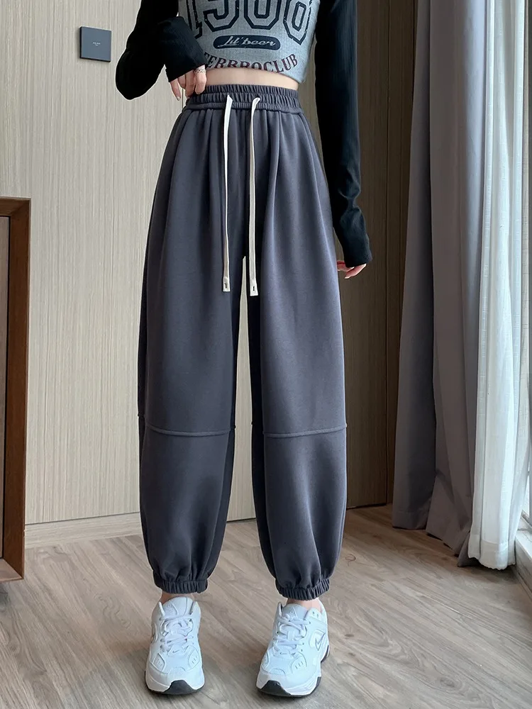 

Casual Harem Sweatpants Women High Waist Loose All Match Pants Female Fashion Sporty Warm Baggy Straight Trousers Joggers Women