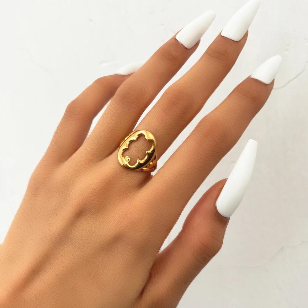 Кольца из нержавеющей стали женские регулируемые открытые ювелирные украшения с