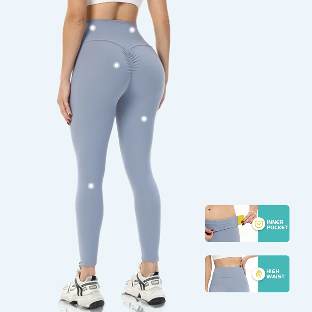 Леггинсы женские с завышенной талией для занятий йогой 25 дюймов 7/8 | Спорт и