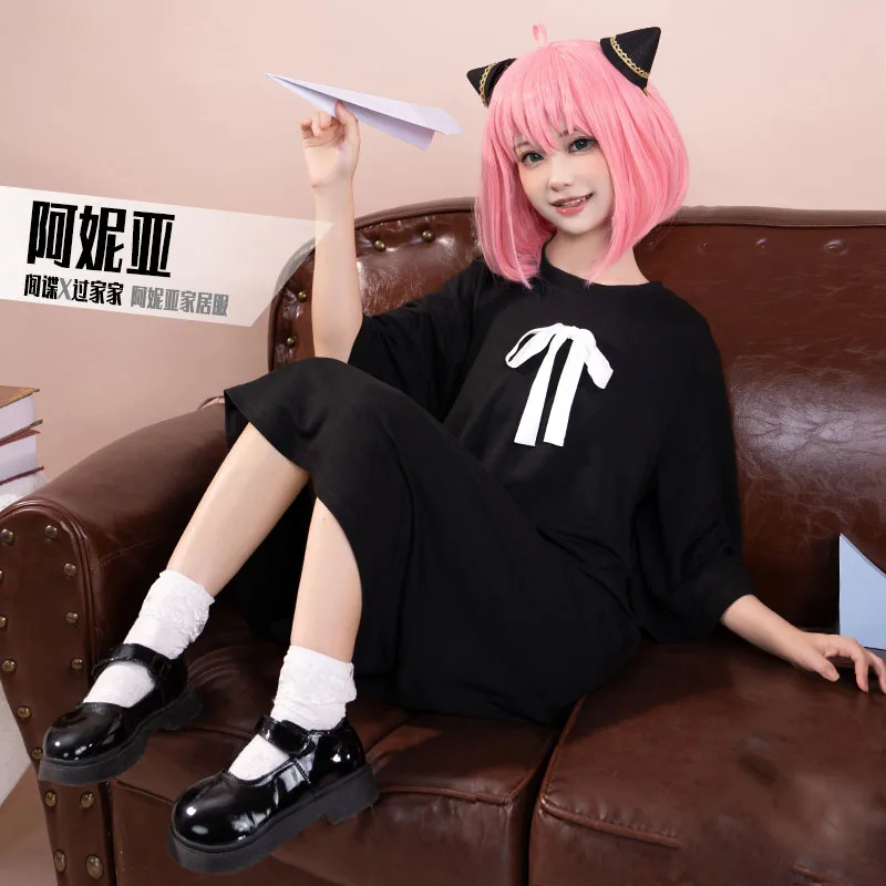 

COSLEE SPY×FAMILY Anya Forger Cosplay Costume Lovely Dress Daily Wear Long Shirt Halloween Party Role Play Outfit New