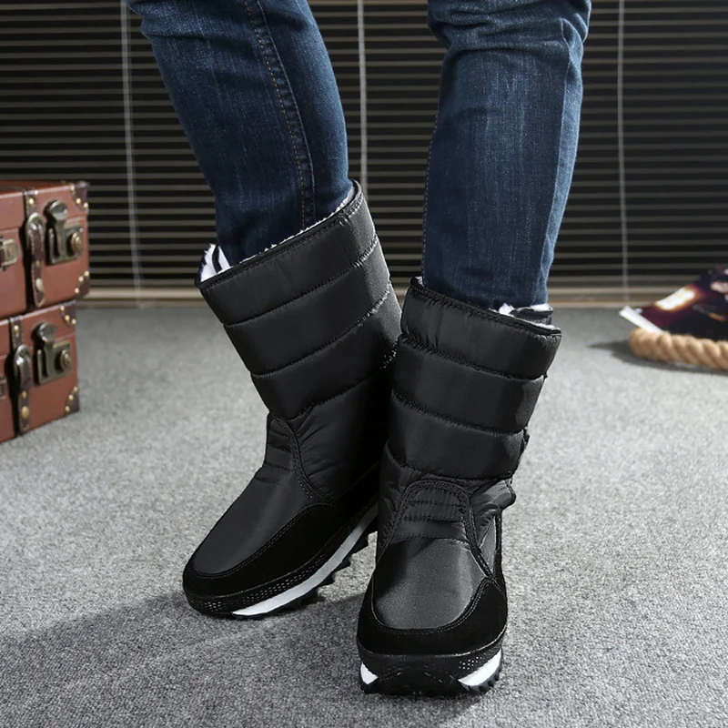 Winter Plus Velvet Middle Tube Shoes for Women Fashion Thick Warm Snow Boots Outdoor Casual Comfortable Non-slip Unisex Boots