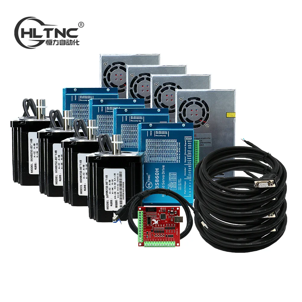 

Шаговый двигатель Nema 34 HLTNC с драйвером и блоком питания для гравера