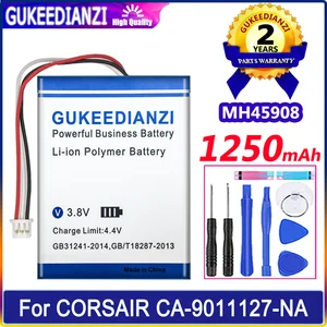 GUKEEDIANZI Battery 1250mAh For CORSAIR 9011136-AP CA-9011127-NA For Garmin H2100 Dolby 7.1 Wireless MH45908 Bateria