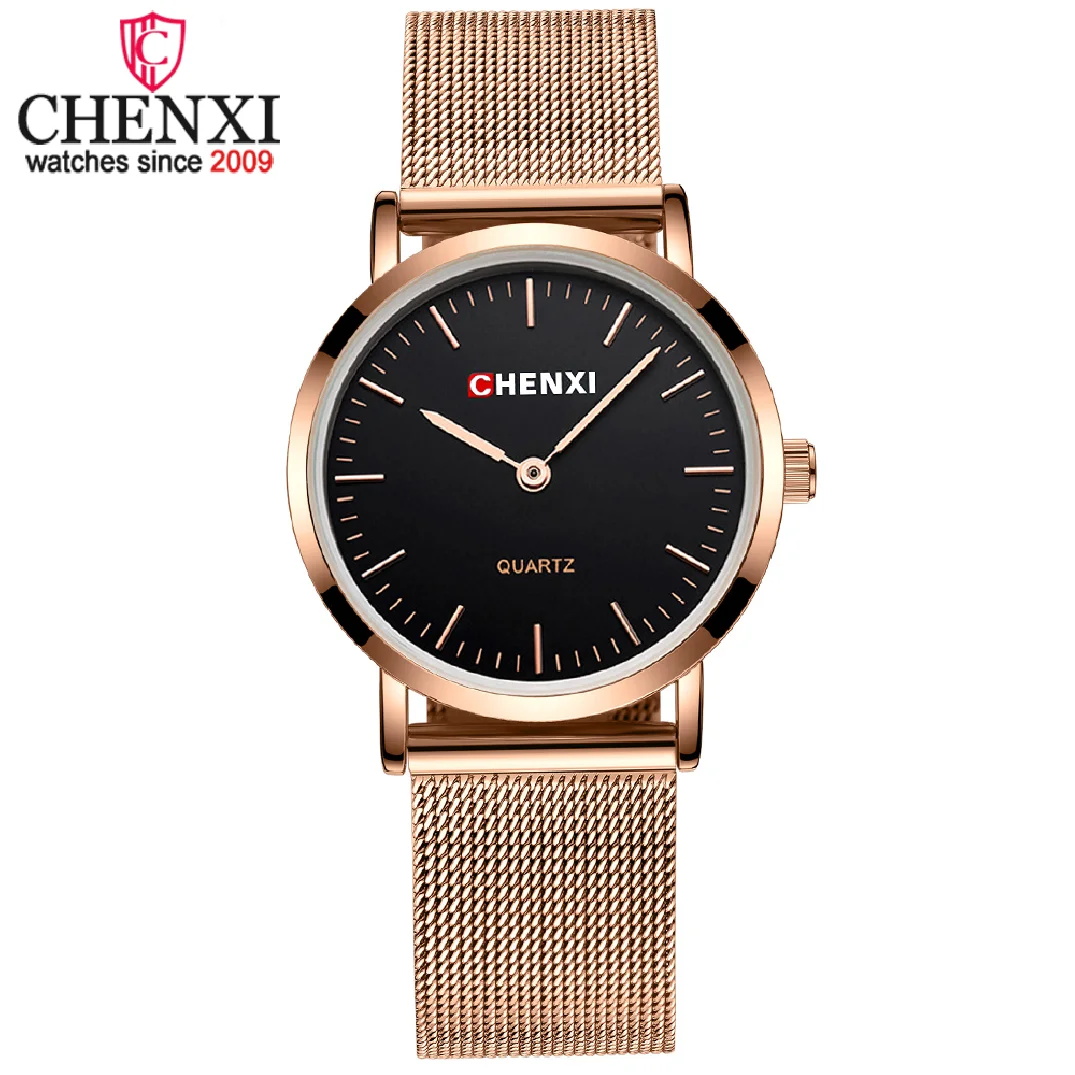 CHENXI Top Brand Luxury Women Watches RoseGold Women's Fashion Watch Ultra Thin Quartz Watches Jewelry Bracelet  Wristwatch