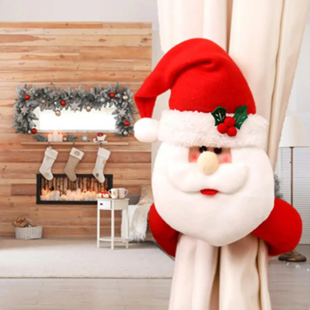 

Curtain Decoration Tool Festive Christmas Curtain Holders Santa Claus Elk Snowman Decorations for Indoor Curtains Add A Touch