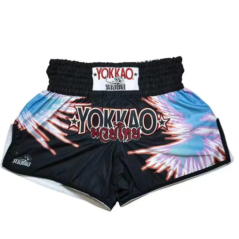 Фото Yokkao шорты для тайского бокса, мужские и женские шорты Sanda Fighting, профессиональные тренировочные боксерские детские боевые спортивные штаны №1