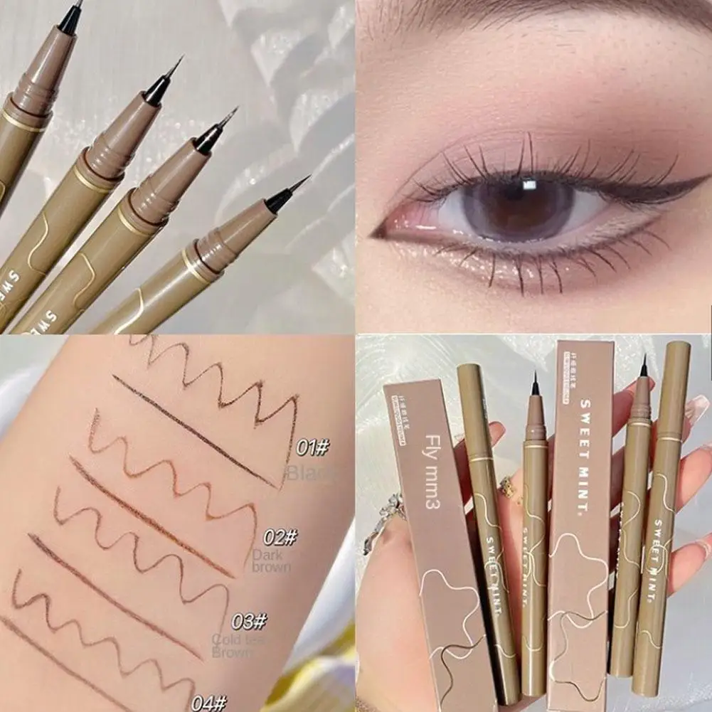 

Slim Eyeliner Waterproof And Sweat Resistant Lasting Fainting Eyeliner Liquid Silkworm Colored Pen Lying Liquid Brown Non O6C6