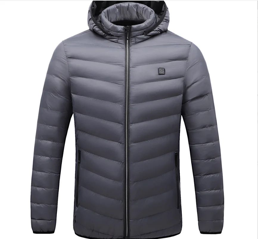 Heating clothing men's autumn and winter plus velvet thickened rechargeable smart electric heating cotton coat
