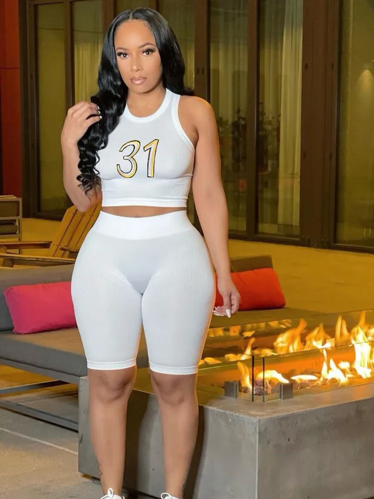 WLWXR летний повседневный комплект из 2 предметов Женский облегающий топ с принтом