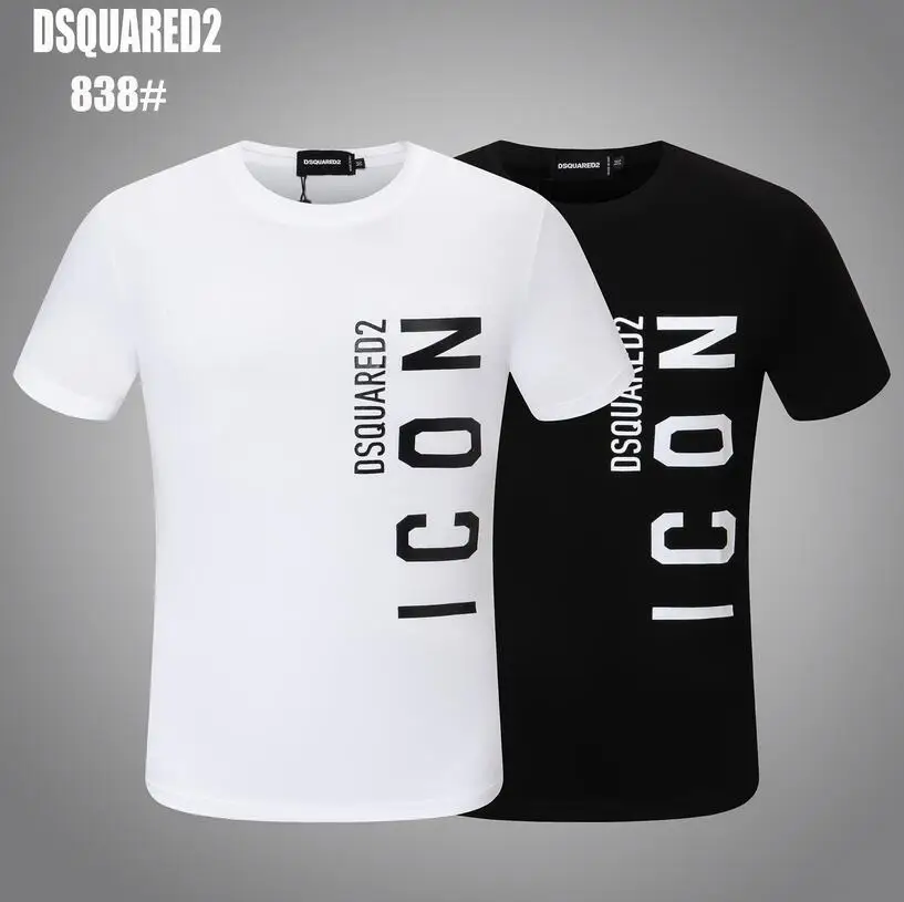 

22 FW Summer 1964 Dsquared2 Men/WomenHip-Hop Round Neck Short-Sleeved T-shirt Cotton Locomotive Letter Printing Casual Tee