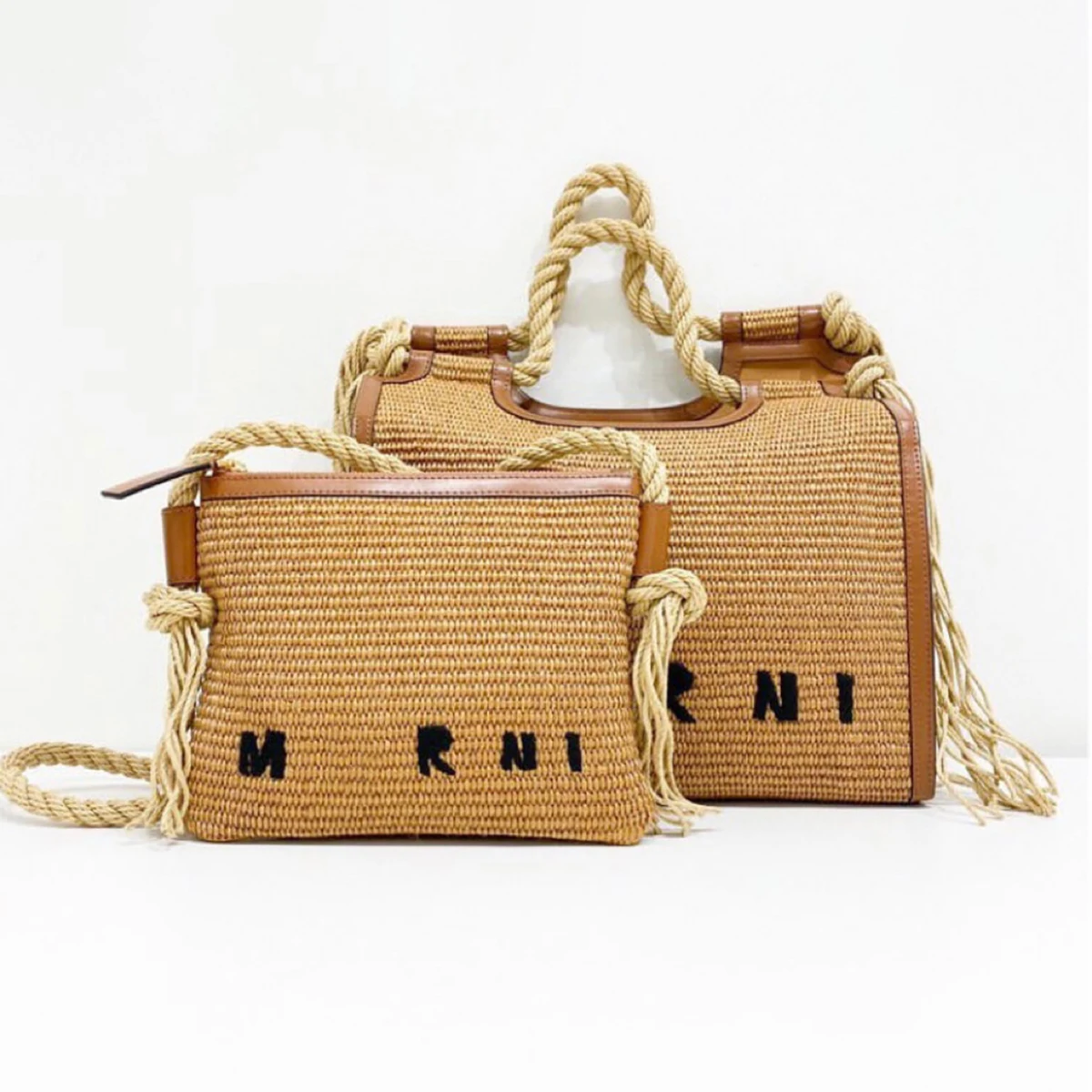 

Beach Weave Luxury Tote Bag Women 2022 Boho Designer Japanese Trend Handbag Handbags Female Fashion Hand Bags