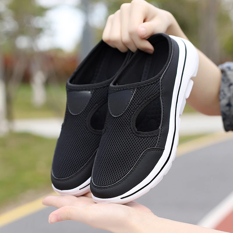 

Mesh Breathable Women's Slippers 2023 Summer Couple Shoes Large Size Street Slippers Men Women Light Comfortable Flat Slippers