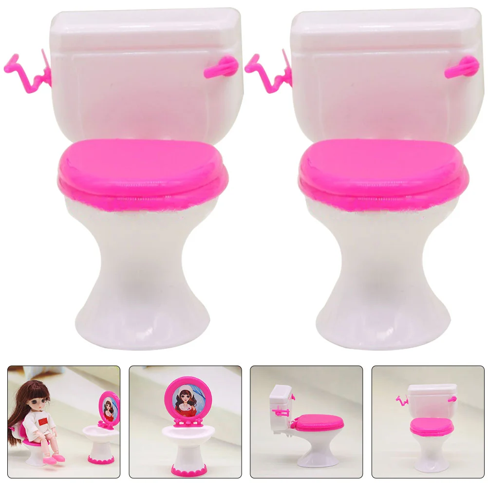 

Toilet Toy Mini Furniture House Toys Kids Bathroom Miniaturepretend Playaccessories Topperstiny Cakes Simulation Playthingbaby