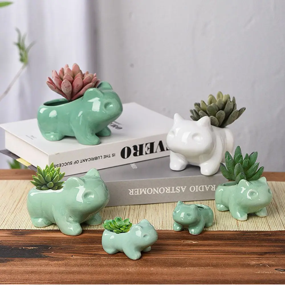 

Ceramic Glaze Pocket Elf Gardening Tools Frog Nursery Basin Flower Pots & Planters Succulent Potted Vase Flowerpots