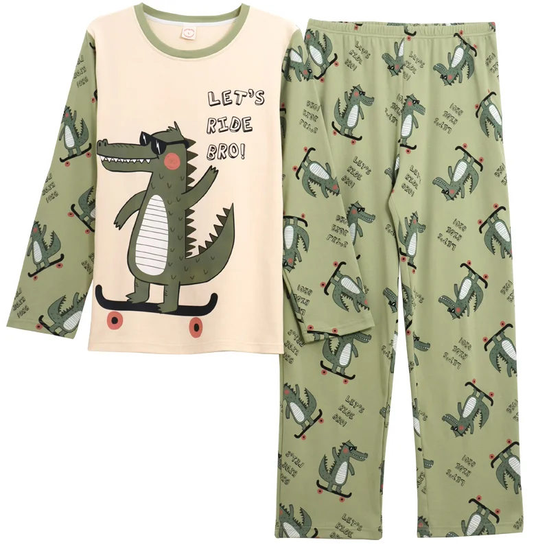 Cotton Sleepwear Winter Autumn Long Sleeve Cartoon Printing Couple's Nightwear Couple Pajama New Fashion Mens Womens Loungewear