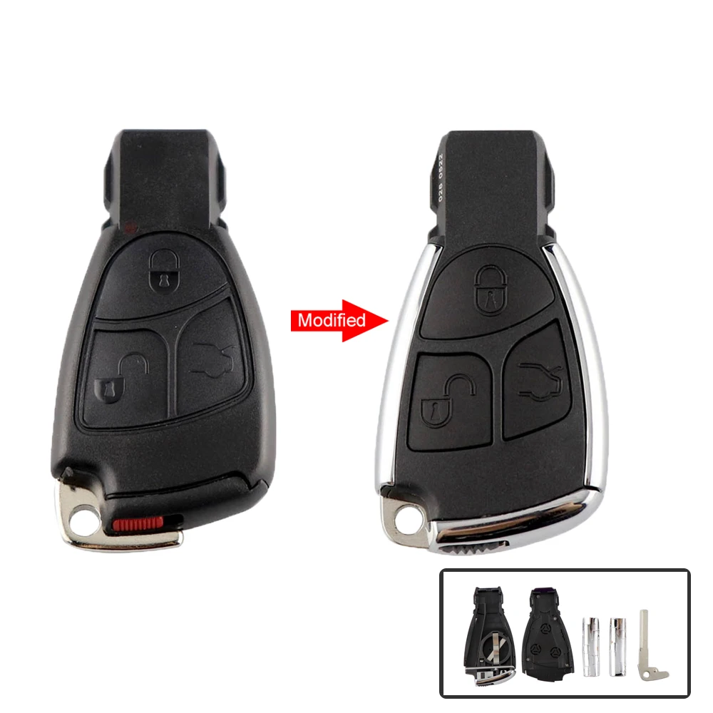 

Для Mercedes Benz B CLS C E S ML CLA CLK CL+ W203 W204 W205 W210 W211 W212 W221 3-кнопочный модифицированный корпус дистанционного ключа автомобиля без логотипа