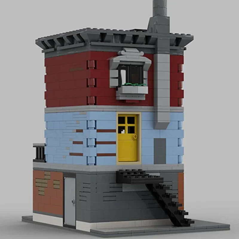 Модель City Street View Moc строительные кирпичи кебаб магазин пиццы технология