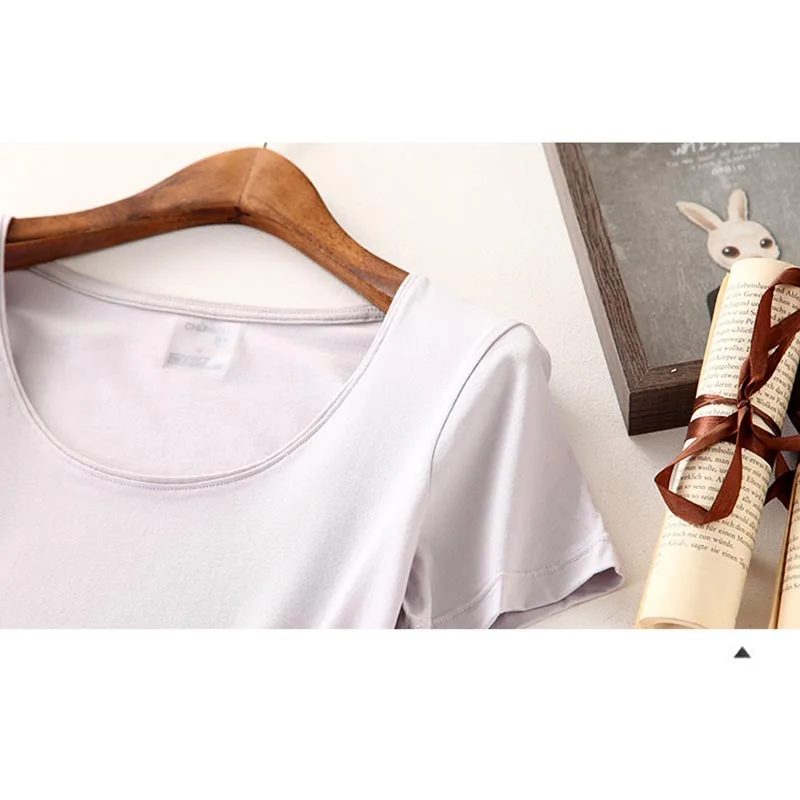 Эластичные летние однотонные женские футболки с коротким рукавом тонкие в стиле