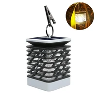 20lm camping light led simulated fireplace candle flame light solar hanging light night lamp retro lantern