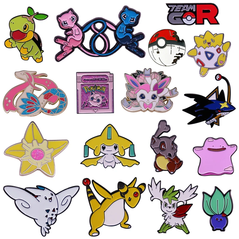 

Эмалированные булавки в виде покемона, фигурки Пикачу, Сквиртл, гэнгар, брошь на лацкан, бижутерия, модные игрушки для косплея, подарок