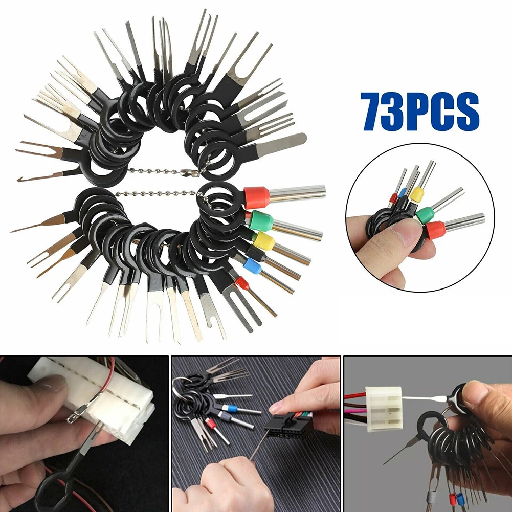 

73pcs Car Terminal Removal Tool Electrical Wire Plug Connector Pin Extractor Puller Release Pin Extractor Kit Repair Tool