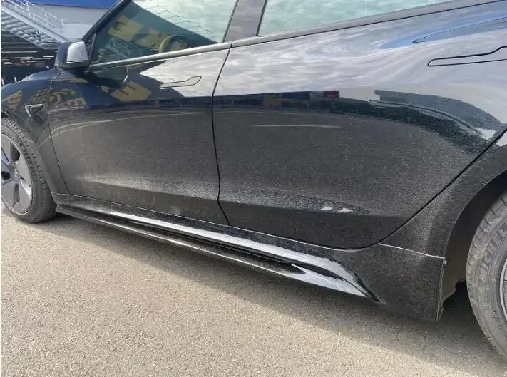 Новинка! Комплект для тела Tesla Model 3 2018-2023 АБС-пластик блеск черный передний бампер