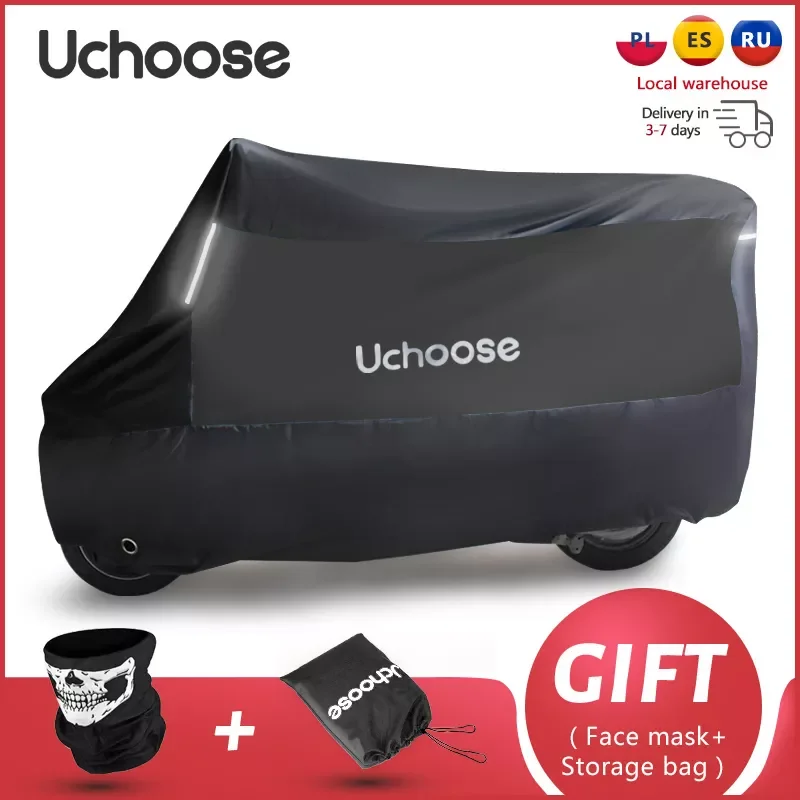 

NEW2023 190T Universal Uchoose Motorcycle Cover Waterproof Outdoor With Reflective Strips Protector Covers Scooter Motorcycle Ra