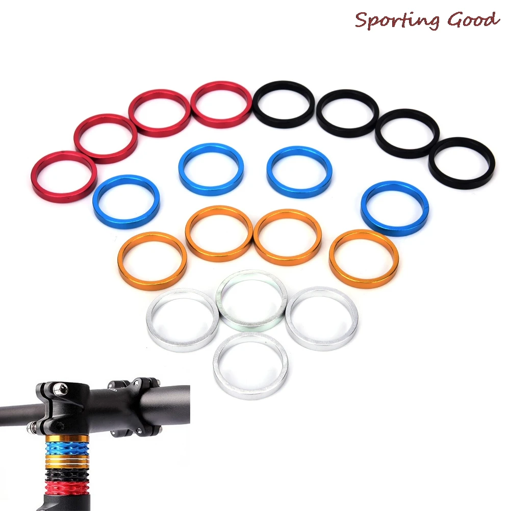 

HOT Aluminum Fork Washer Alloy Headset Stem Spacer Road Bike 4Pcs/set 5mm 28.6mm Cap For MTB Cycling