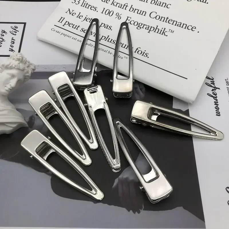 Простые серебряные заколки для волос BB Snap основа DIY заколок ручной работы Y2K