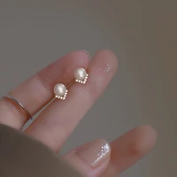exquisite design round bead stud earrings for women fashion jewelry simplicity korean cute wedding present