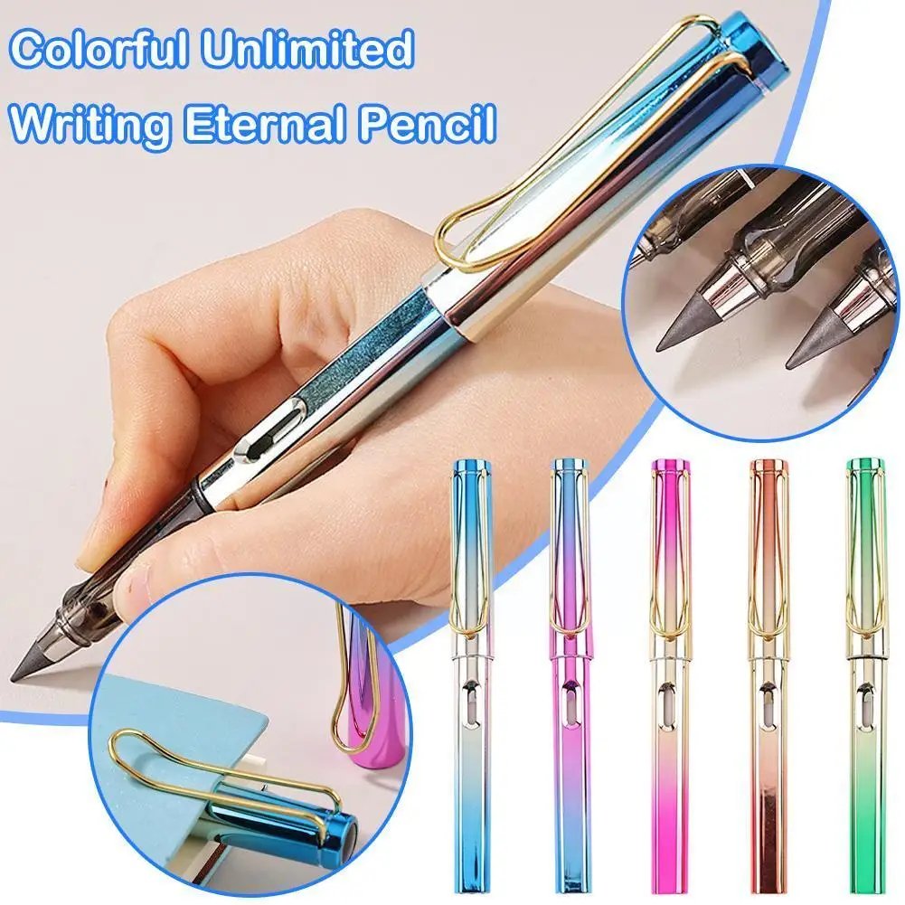 

New Technology Colorful Unlimited Writing Eternal Pencil With Ink No Pencils Magic Stationery Gifts Eraser Painting Pen Nov A9P0