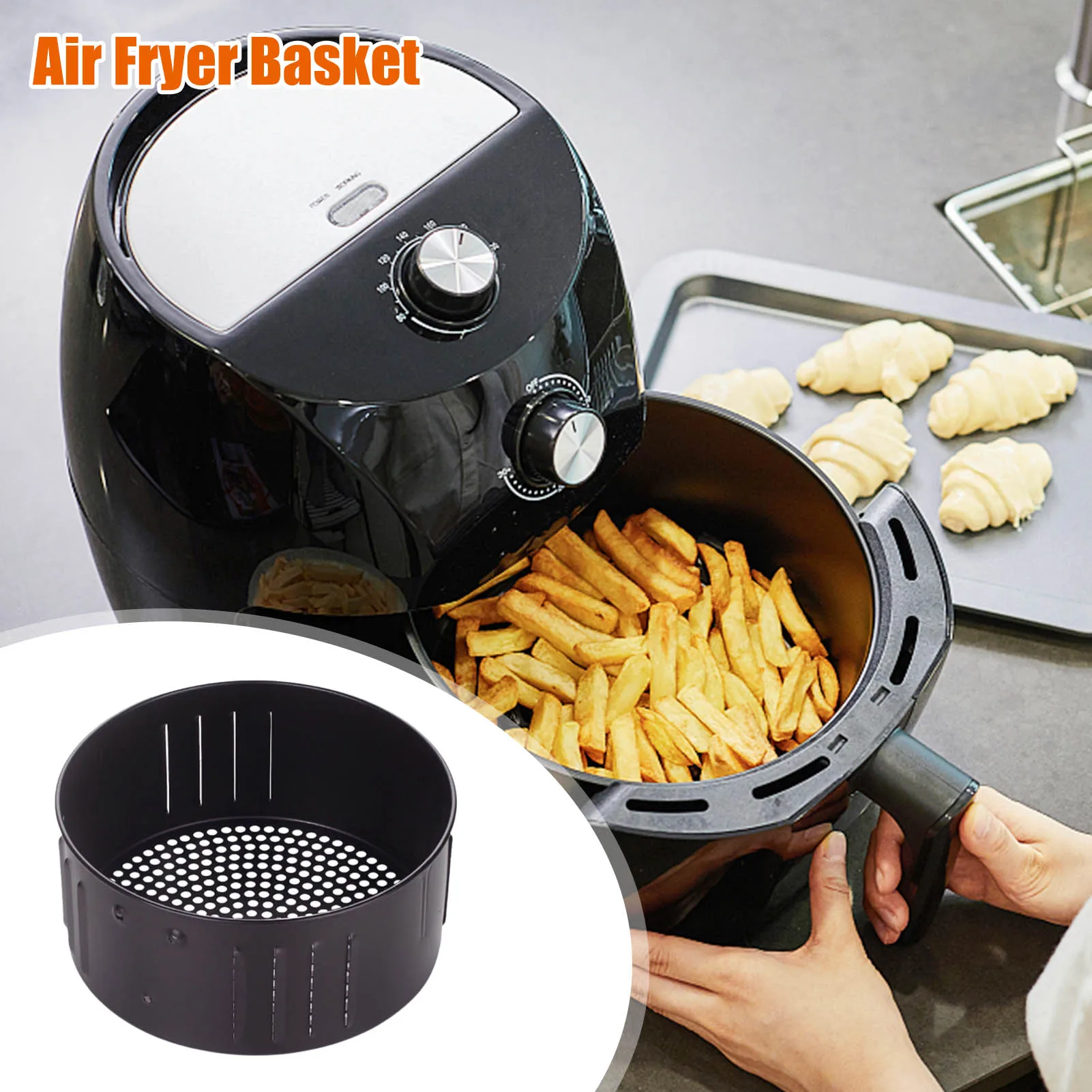 

2.6L 3.5L 5.5L Non-stick Air Fryer Basket Air Fryer Replacement Basket Roasting Cooking Food Basket Air Fryer Accessories