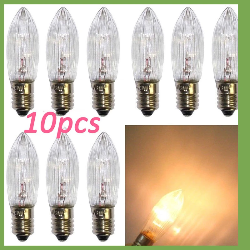 E10 LED Replacement Lamp Bulb Candle Light Bulbs for Light Chains 10 V-55 V AC for Bathroom Kitchen Home Bulbs Decor