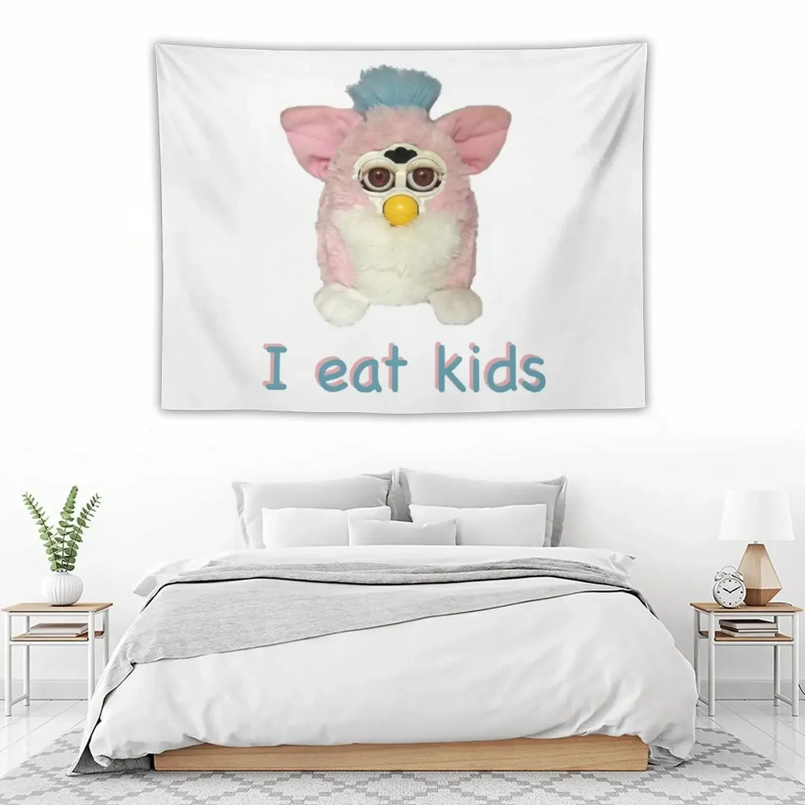 Детский гобелен Furby I eat украшения для спальни Забавный Настенный декор комнатный