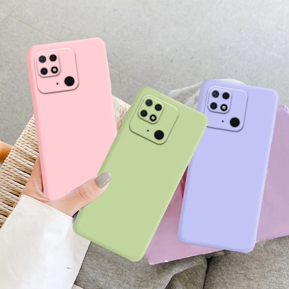 Жидкий силиконовый защитный чехол для телефона Xiaomi Redmi 10C 10A 9A 9C NFC 12c Note 10 10S 11 11s 12s 12