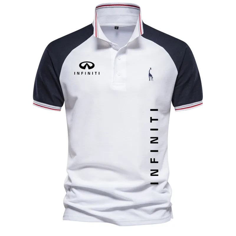 2023 Y2k Men's Polo shirt Luxury summer men's short sleeve Infiniti car logo print Fitness jogging business POLO shirt for men