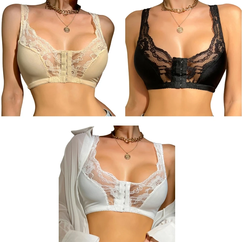 

Бюстгальтер пуш-ап женский кружевной с застежкой спереди