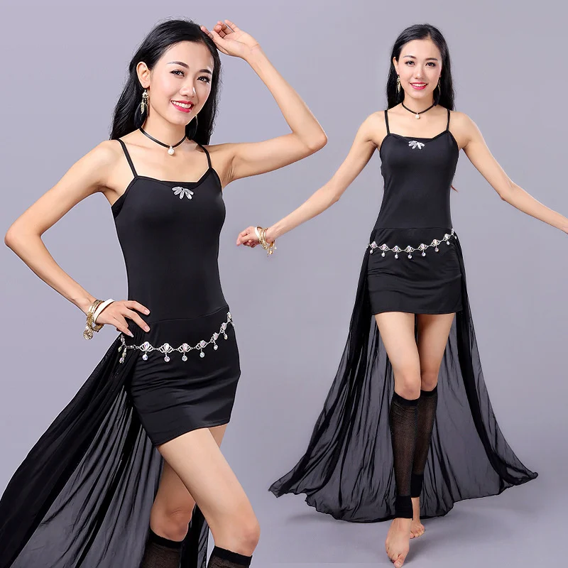 

Mesh Solid Female Color Cabaret Dress Elegant Flamengo Practice Backless Tango Latin Belly Dance Clothes