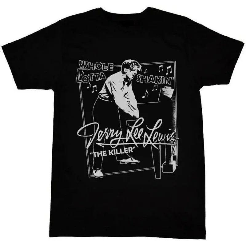 Джерри Ли Льюис цельный Лотт шакин подарок для друга черная рубашка всех