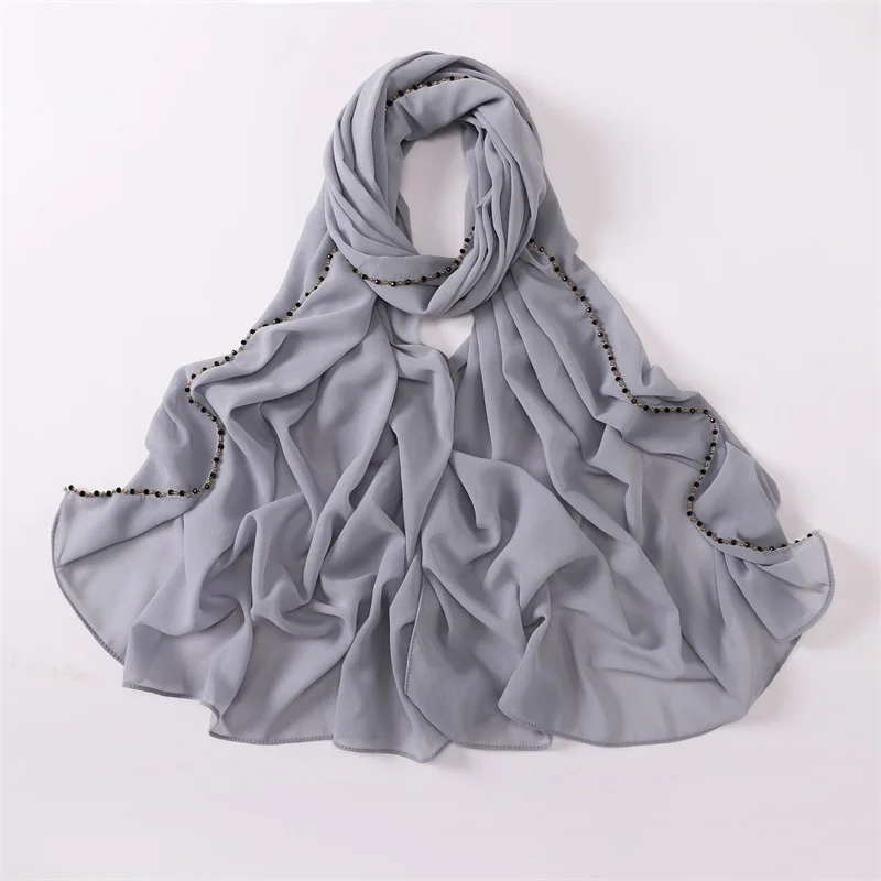 Простая золотая шаровая жемчужная цепочка пузырьковый шифон мгновенные шали