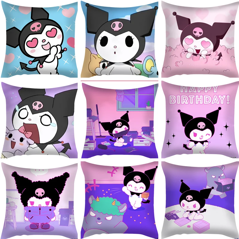 

kuromi cartoon cute sofa pillow case dormitory cushion gift lumbar pillow car pillow