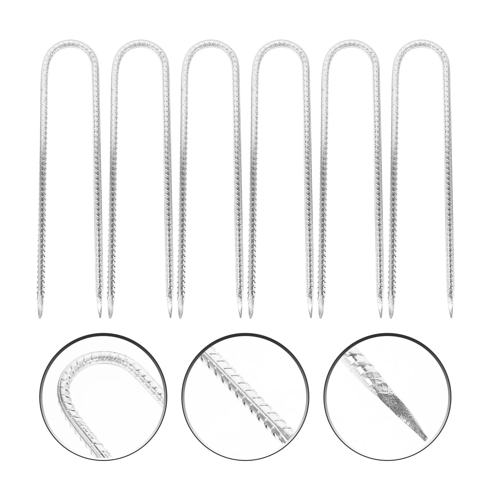 

6 Pcs U-pile Yard Stakes Decorations Gardening Pegs Swing Outdoor U-shaped Tent Nails Kit DIY Ground Gasket
