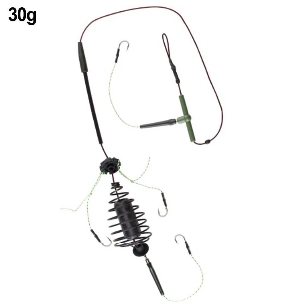 

1pc 50cm Carp Fishing Feeder Bait Cage 8# Hook Rig Set Inline Method Feeder Designed With Sinker Pesca Tackle Tools 30g-80g