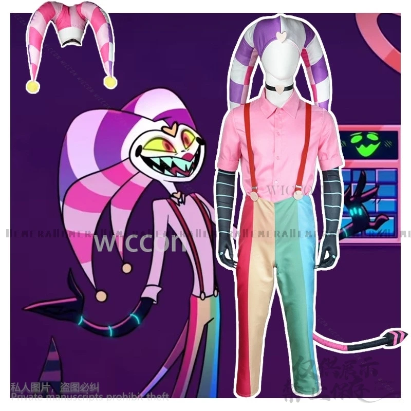 Аниме мультфильм Helluvaa косплей Fizzarolli костюм униформа комбинезоны шляпа спальные