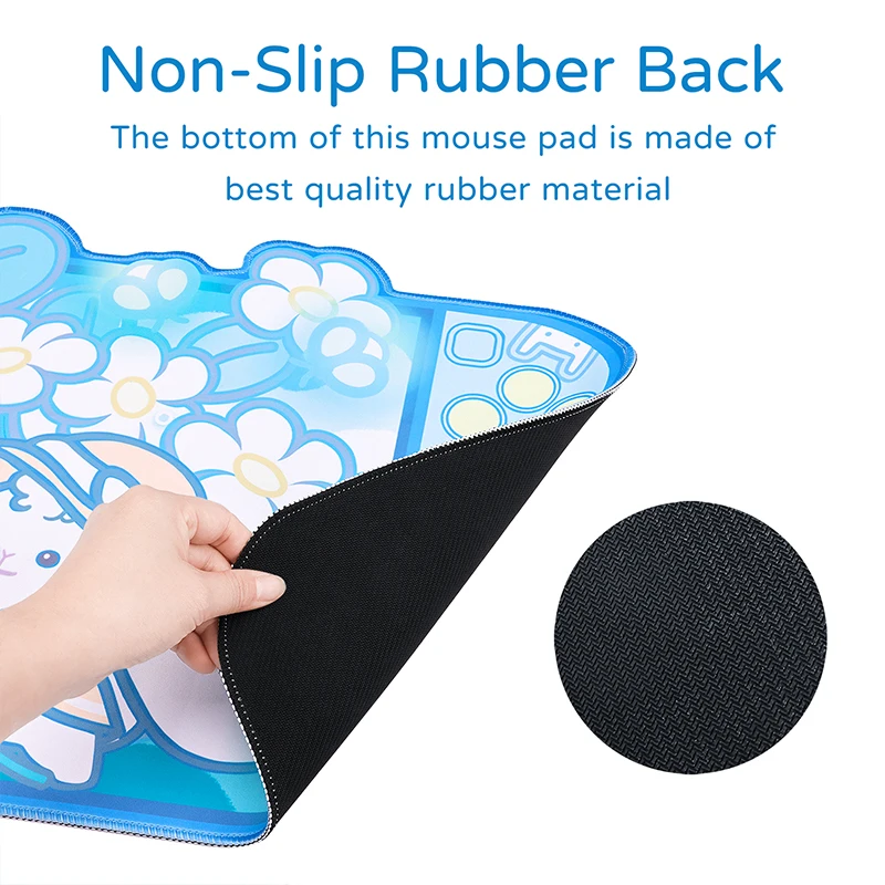 Милый большой коврик для компьютерной игровой мыши размер 80*40 см Kawaii синий кролик