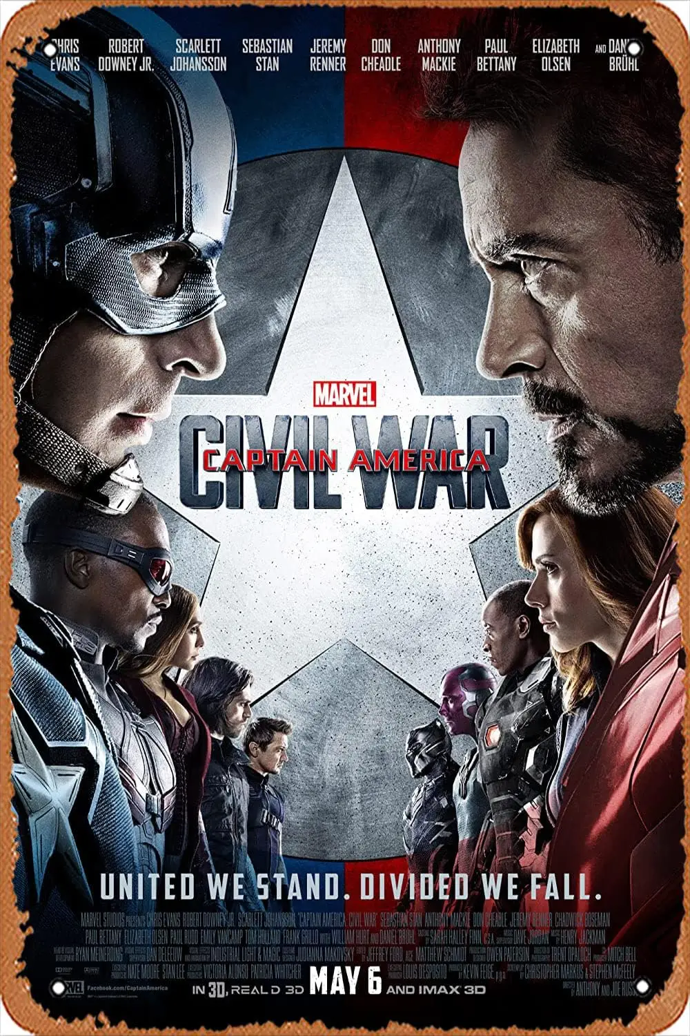 Плакат фильма Muecddoa классический металлический логотип Капитан Америка: